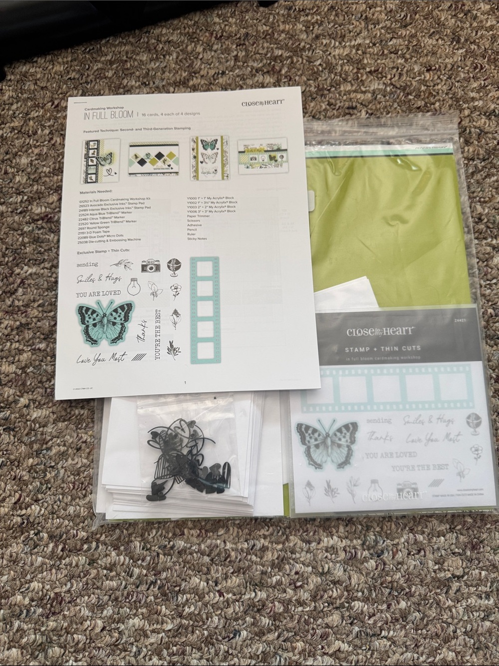 Close To My Heart In Full Bloom Cardmaking Kit - White & Green